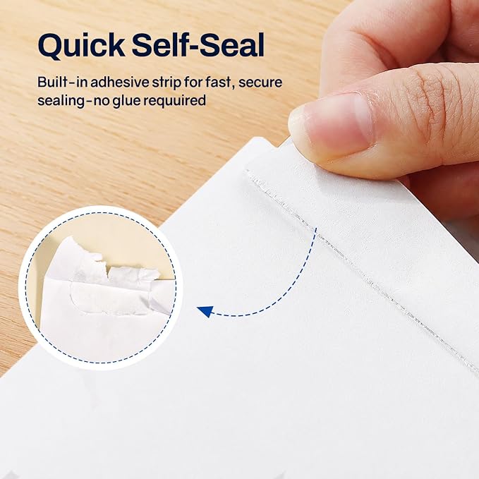 SUNEE 10 x 13 Self Seal Catalog Envelopes, 28lb White Security Mailing Envelopes - Image 4