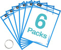 SUNEE 6 Packs Oversized Reusable Dry Erase Pocket Sleeves by SUNEE
