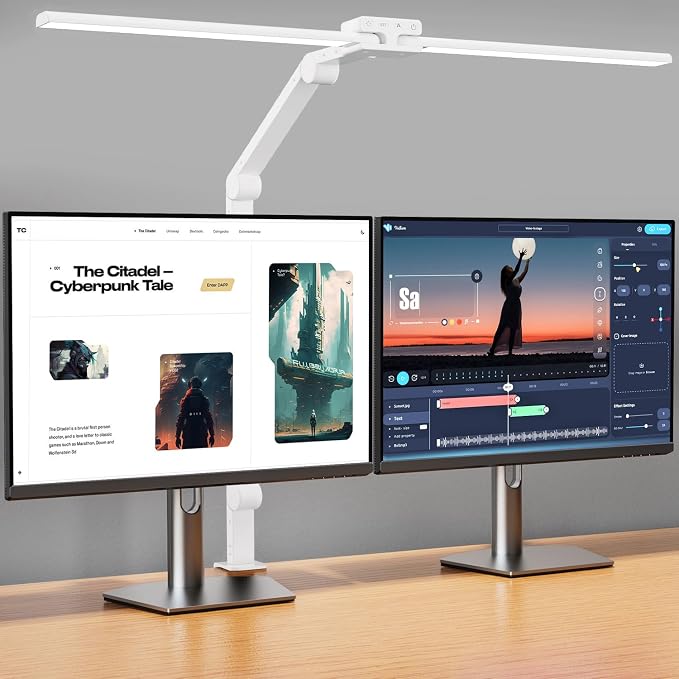 KableRika Desk Lamp, Double Head Desk Lamp by KableRika