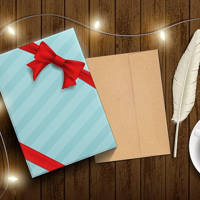 Hongyitime Kraft Paper Envelopes, 50 Pack, 5 x 7 Inch, Self-Seal Card Envelopes - Image 5
