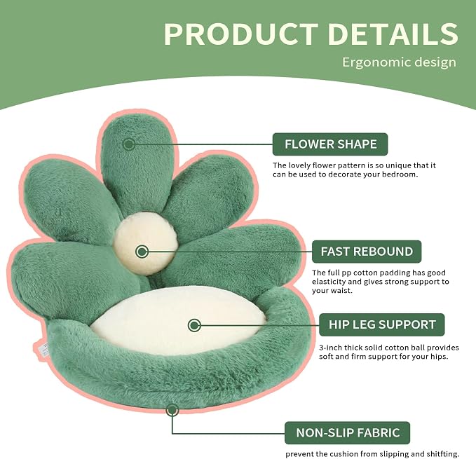 Ditucu Flower Shape Chair Cushion Comfy Kawaii Seat Cushions 19 inch Cute Stuff - Image 7
