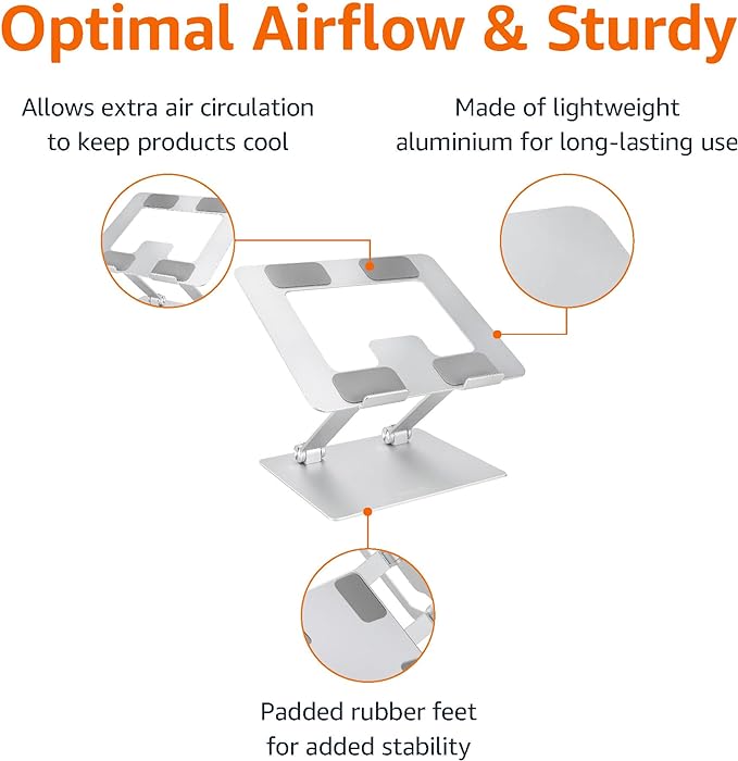 Amazon Basics Sturdy and Portable Ergonomic Laptop Stand - Image 2