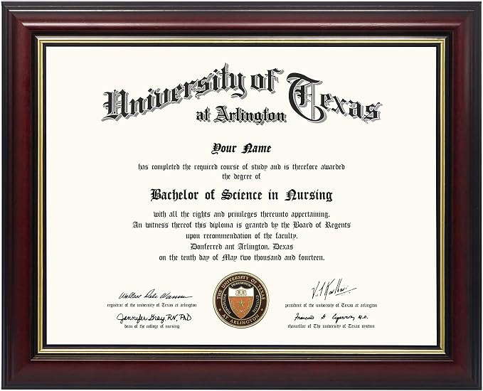 GraduationMall 8.5x11 Certificate Diploma Frame, Solid Wood & UV Protection by GraduationMall%C2%AE