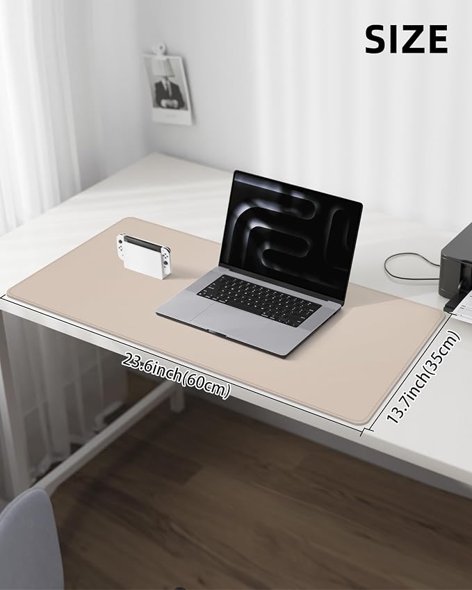 Leather Desk Pad Protector, Mouse Pad, Office Desk Mat, Non-Slip PU Leather - Image 5