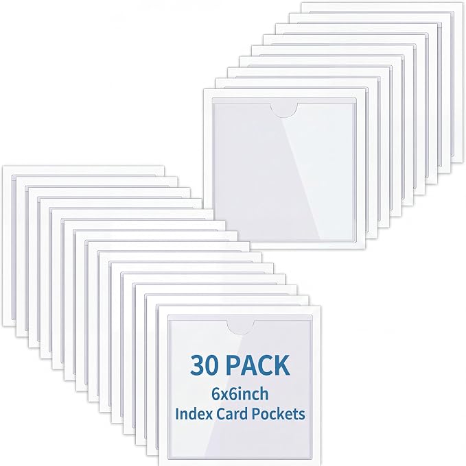 30 Pack Self-Adhesive Index Card Pockets by Chinco