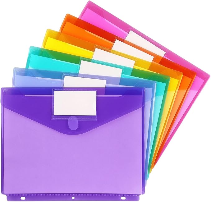 Tamaki 6 Pack Binder Pockets for 3 Ring, Letter Size, Binder Organizer for by Tamaki