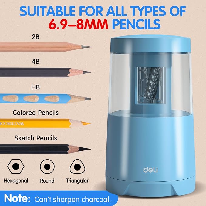 Deli Electric Pencil Sharpener, Automatic Pencil Sharpeners - Image 3