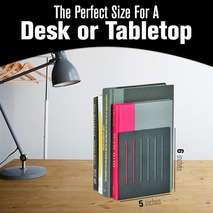 STEELMASTER by BankSupplies 6-Inch Heavy Duty Bookends | Scratch Resistant - Image 5
