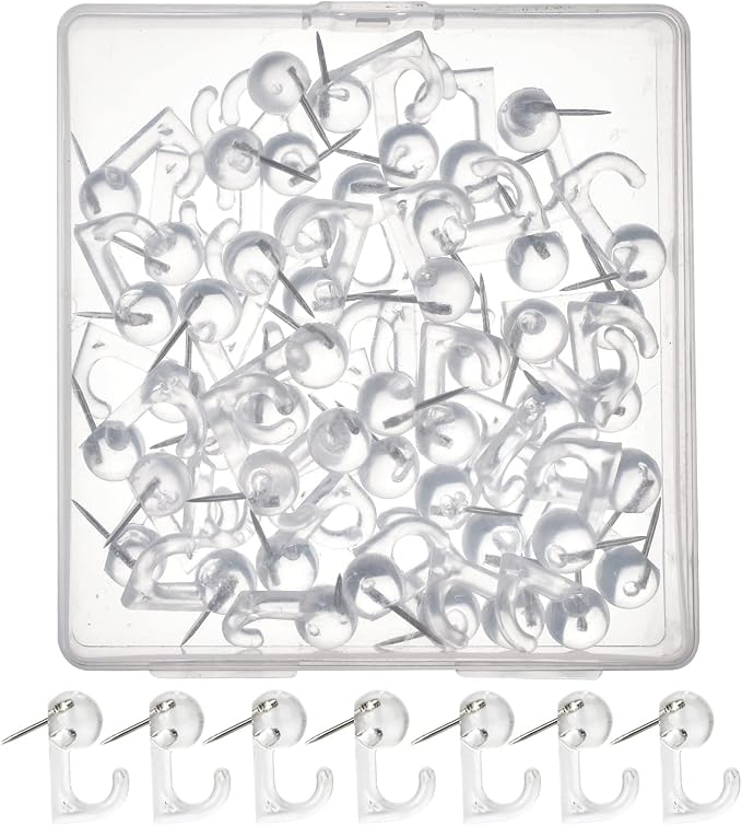 50Pcs Push Pin Hooks, Bulletin Board, Photo Wall, Christmas Decorations by Unknown
