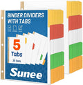 SUNEE Binder Dividers with Colorful Write On & Erase Tabs by SUNEE