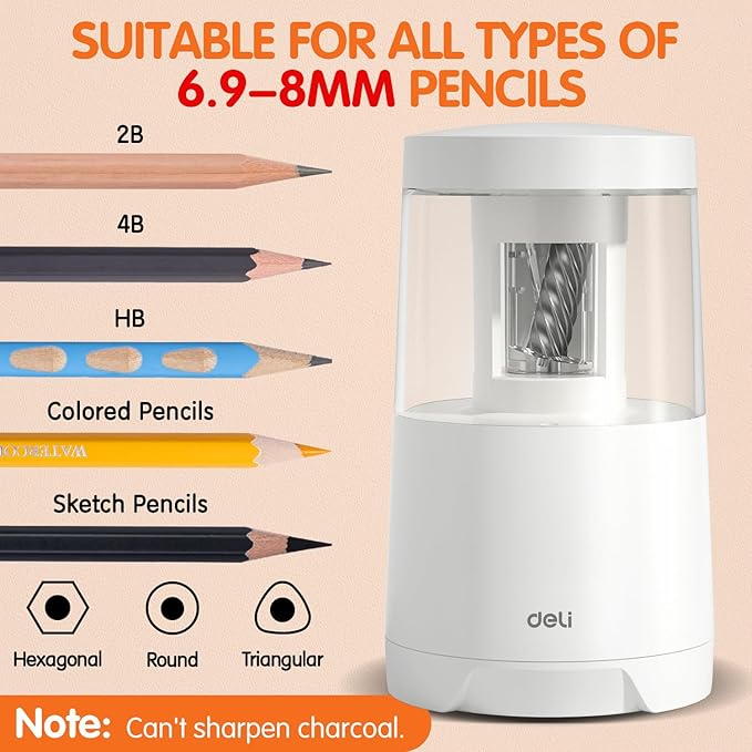 Deli Electric Pencil Sharpener, Automatic Pencil Sharpeners - Image 3