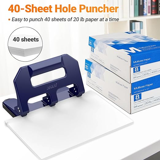 AFMAT Heavy Duty 3 Hole Punch, 3 Hole Puncher - Image 2