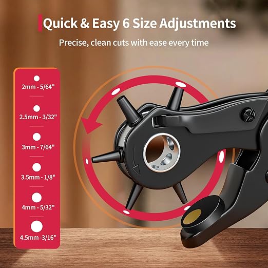 Revolving Punch Plier Kit, XOOL Leather Hole Punch Set - Image 2