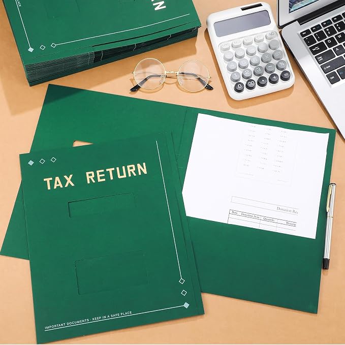 Mooliwe 100 Pcs Green Tax Return Folders Bulk 9 x 11.25 Inches Income Tax - Image 6