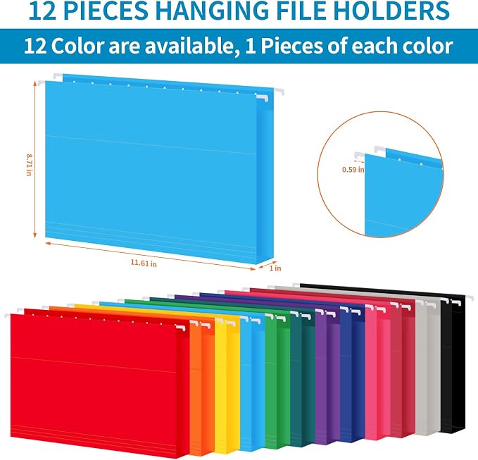 12 Pack Hanging File Folders, Letter Size - Image 2
