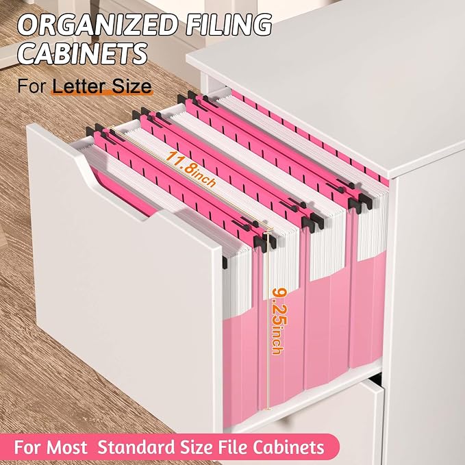 Plastic Hanging File Folders Expanding, 12 Pack Extra Capacity Hanging File - Image 3