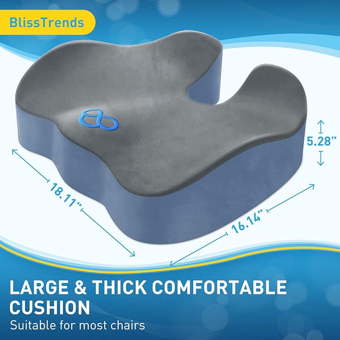 BlissTrends Seat Cushion, 5.2in Thick Memory Foam Cushions - Image 3