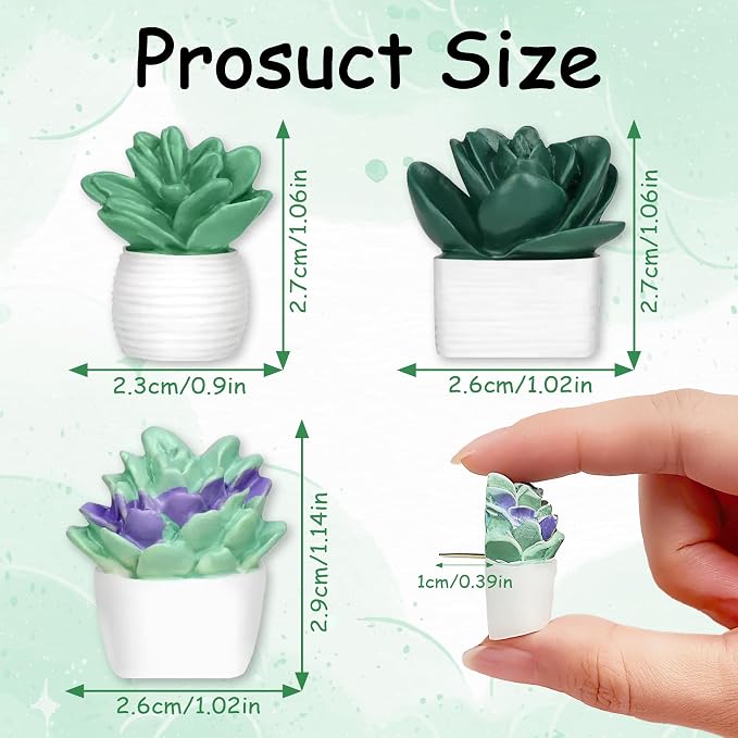 20 Pieces Push Pins Succulent Plants Floret Thumbtacks - Image 2