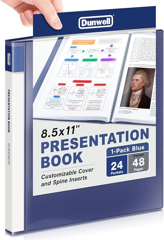 Dunwell Presentation Binder 24-Pocket, Displays 48 Pages, 8.5x11 Portfolio by Dunwell
