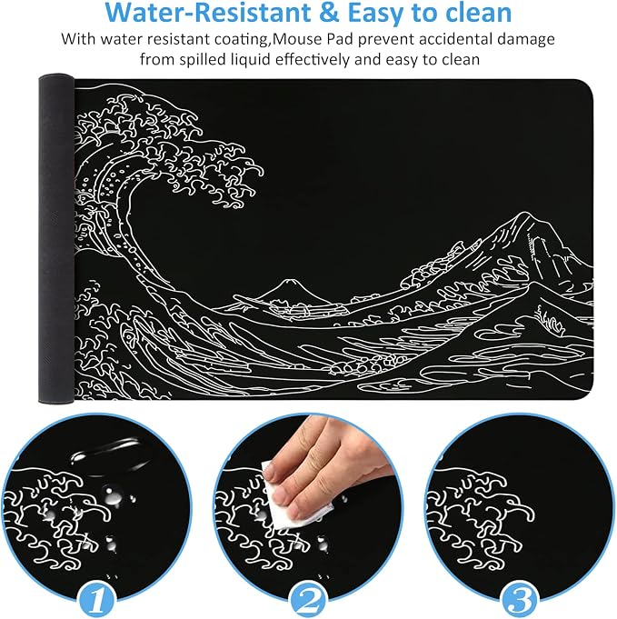 iCasso Mousepad, Gaming Mouse Pad, XXL Large Desk Mat, Big Rubber Base Mouse Mat - Image 4