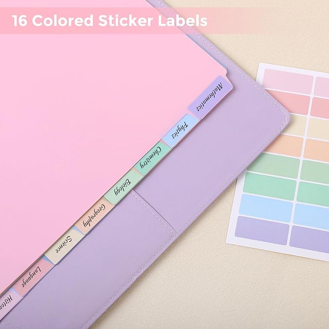 SKYDUE Durable Plastic 8-Tab Dividers, Big Tab Dividers - Image 5
