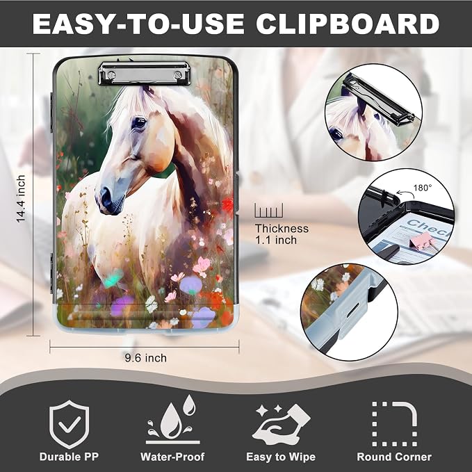 Clipboard with Storage, Heavy Duty Plastic Storage Clipboard with Low Profile - Image 2