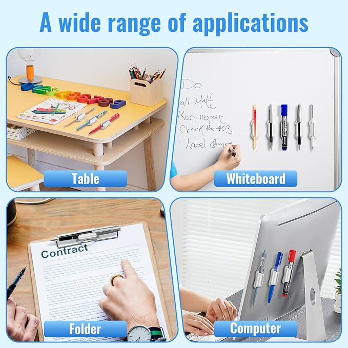 VZZNN Adhesive Pencil Holders for Desk, Marker Holder, Adhesive Pen Holder for - Image 7