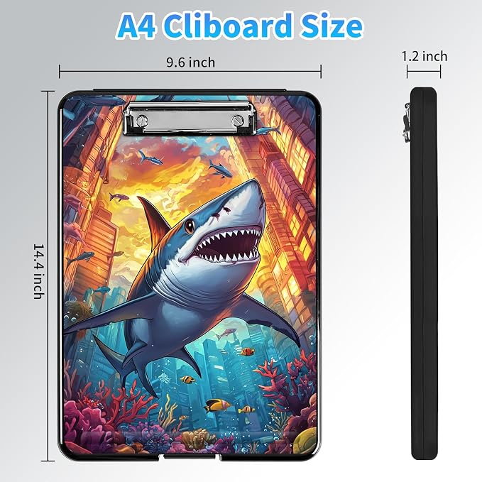 Clipboard with Storage, A4 High Capacity Clip Boards 14.4 x 9.6, Heavy Duty - Image 2