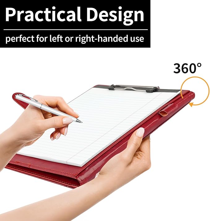 Professional Padfolio with Clipboard, Faux Leather Portfolio Folder Binder - Image 8
