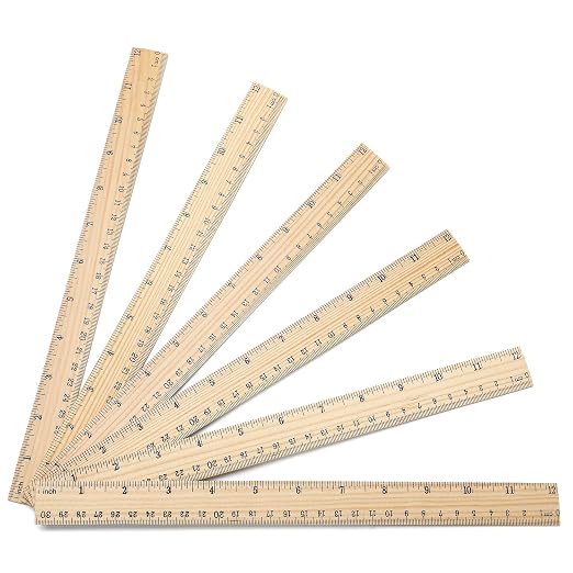60 Pack Wooden Ruler 12 Inch Rulers Bulk Wood Measuring Ruler Office Ruler 2 by SZLFSX