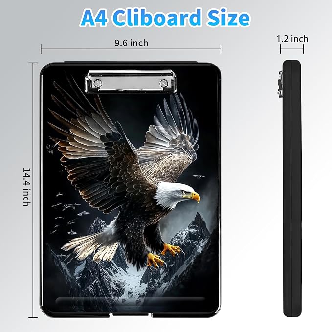 Clipboard with Storage, A4 High Capacity Clip Boards 14.4 x 9.6, Heavy Duty - Image 2