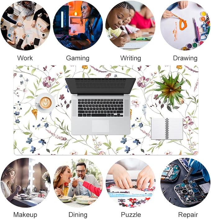 QIYI Floral Mouse Pad, Large Desk Mat - Image 7