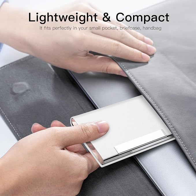 Padike Business Card Holder, Business Card Case Professional PU Leather & - Image 6