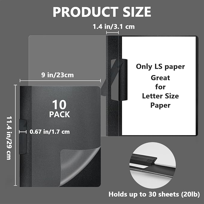 TOTiyea 10 Pack Clear Report Covers - Image 2