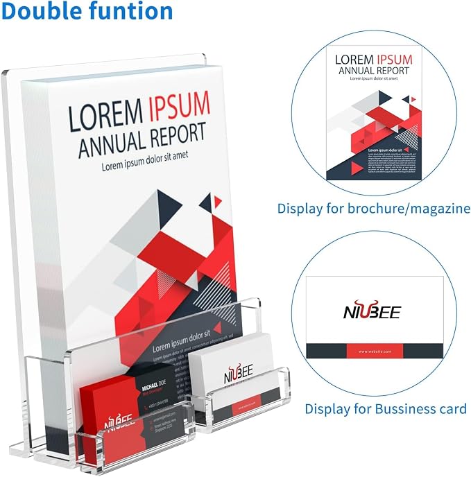 NIUBEE 6-Pack Acrylic Brochure Holder 8.5*11 inches, Plastic Flyer Display Stand - Image 4