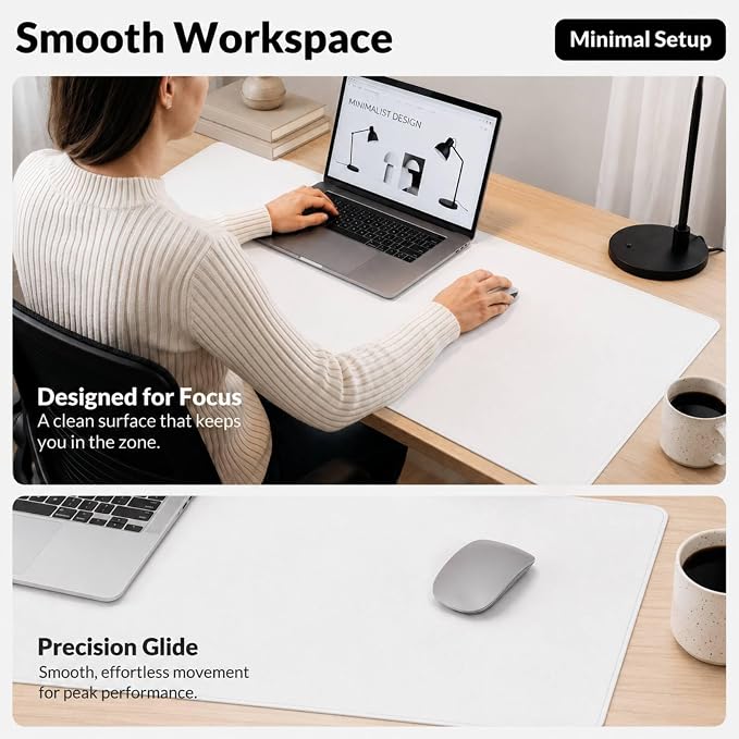 AFIING Cork Desk Mat 35.4" x 17", Dual-Sided Natural Cork & PU Leather Desk Pad - Image 5