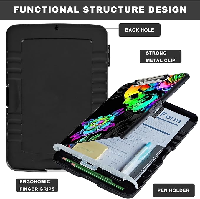 Clipboard with Storage, Heavy Duty Plastic Storage Clipboard with Low Profile - Image 6