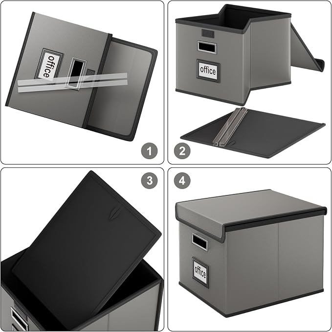 Portable Leather File Organizer Boxes - Image 7