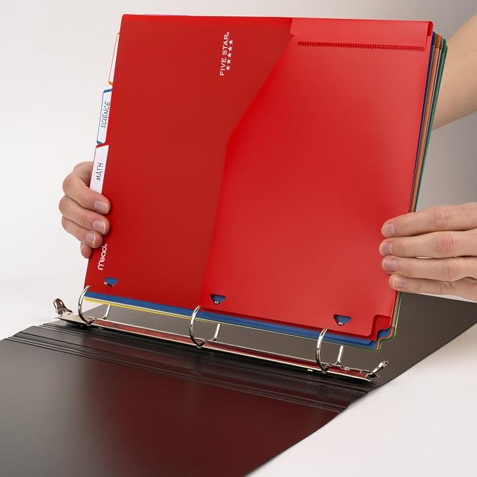 Five Star 8-Tab Binder Pocket Dividers, Plastic Tabbed Divider - Image 7