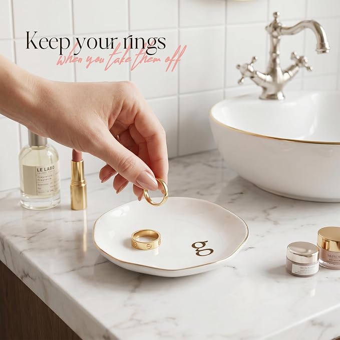 Ceramic Jewelry Tray, Personalized Initial Jewelry Dish - Image 5