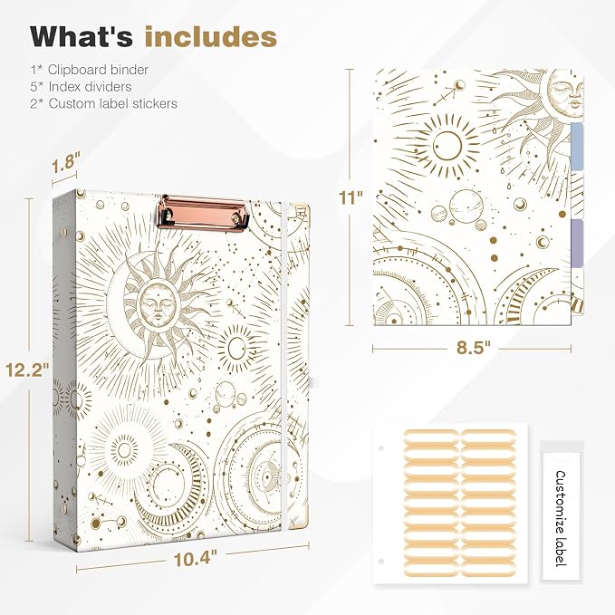 Ospelelf 3 Ring Binder, 1 Inch, Cute Letter Size - Image 3