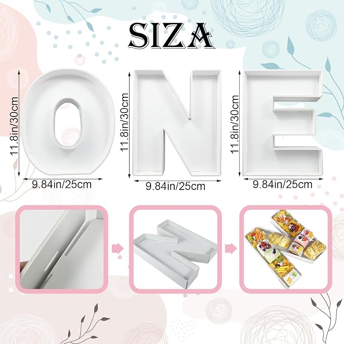 12'' Fillable DIY Tray Food Box, 1st Birthday Baby Gift Party Dessert Table - Image 2