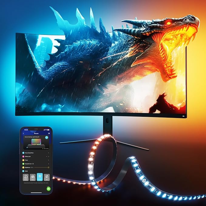 Govee Gaming Light for Monitor G1, RGBIC LED Backlight for 27-34 Inch PC by Unknown