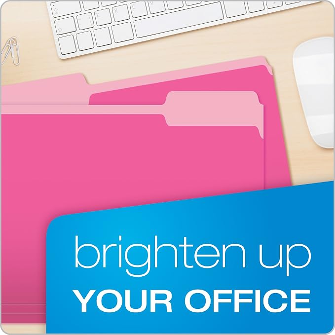 Pendaflex Pink File Folders, 100 Pack, Letter Size, Durable Pink Folders - Image 6