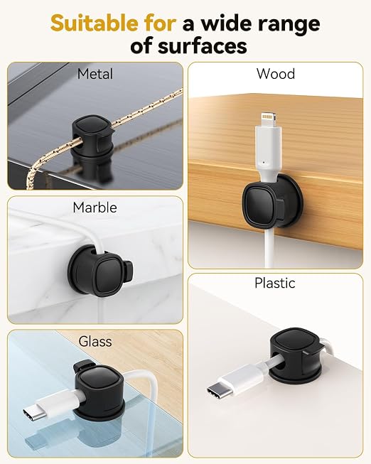 INCHOR Rotatable Cord Organizer 6Pack, Spring Cable Clips - Image 6