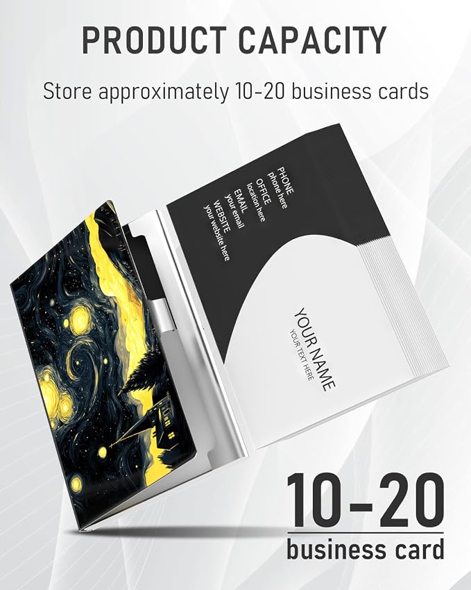 Weaninyiu Business Card Metal Slim Organizer, Professional Stainless Steel - Image 2