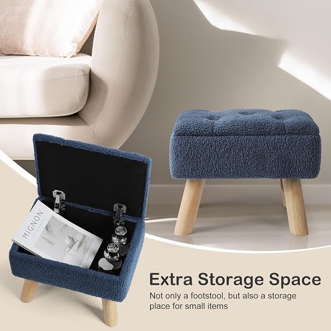 OGEMXU Storage Ottoman, Small Foot Stool Ottoman - Image 5