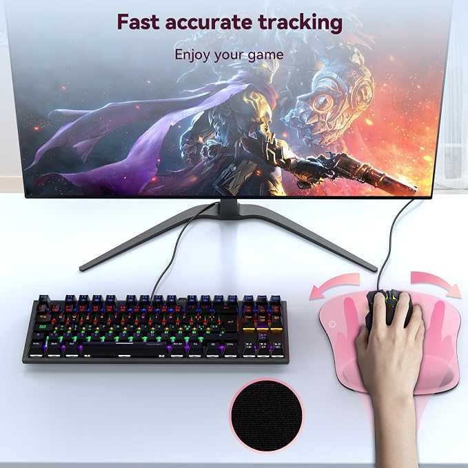 TECKNET 2 Pack Mouse Pad with Wrist Support, Ergonomic Gaming Mouse Pad Pain - Image 7