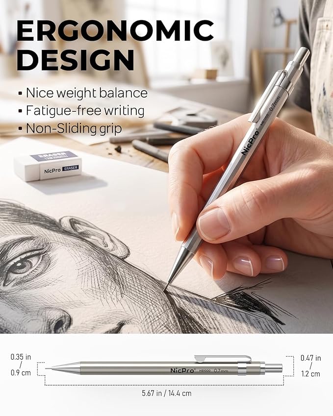 Nicpro 4 Pack Mechanical Pencil 0.7mm - Image 3