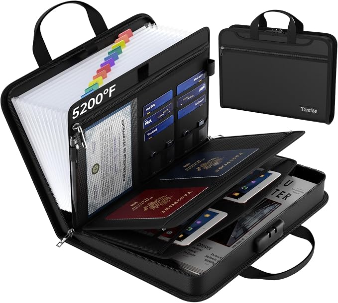Fireproof Accordion File Organizer by Tamfile